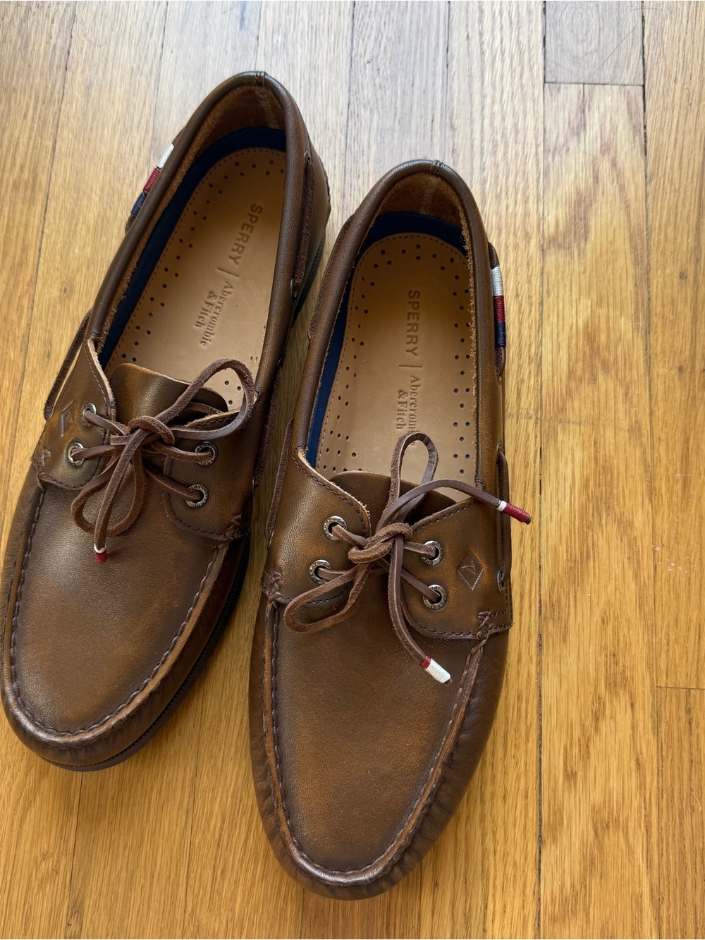 Sperry / Abercrombie & Fitch Brown Leather Boat Shoes - Classic Men's Deck Shoes